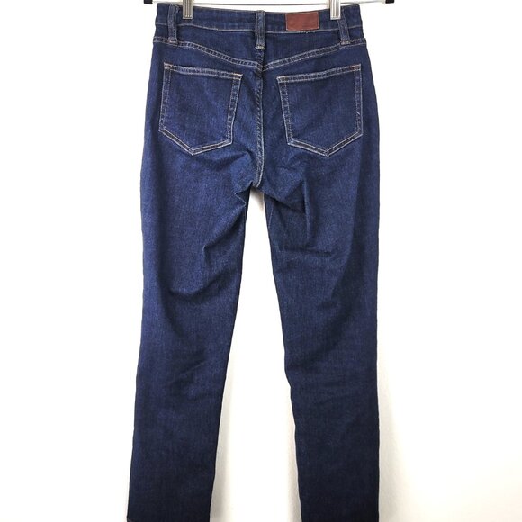 bundle 2 Pair Land’s End Dark Wash Mid-Rise Straight Jeans Size 2 - Picture 3 of 8